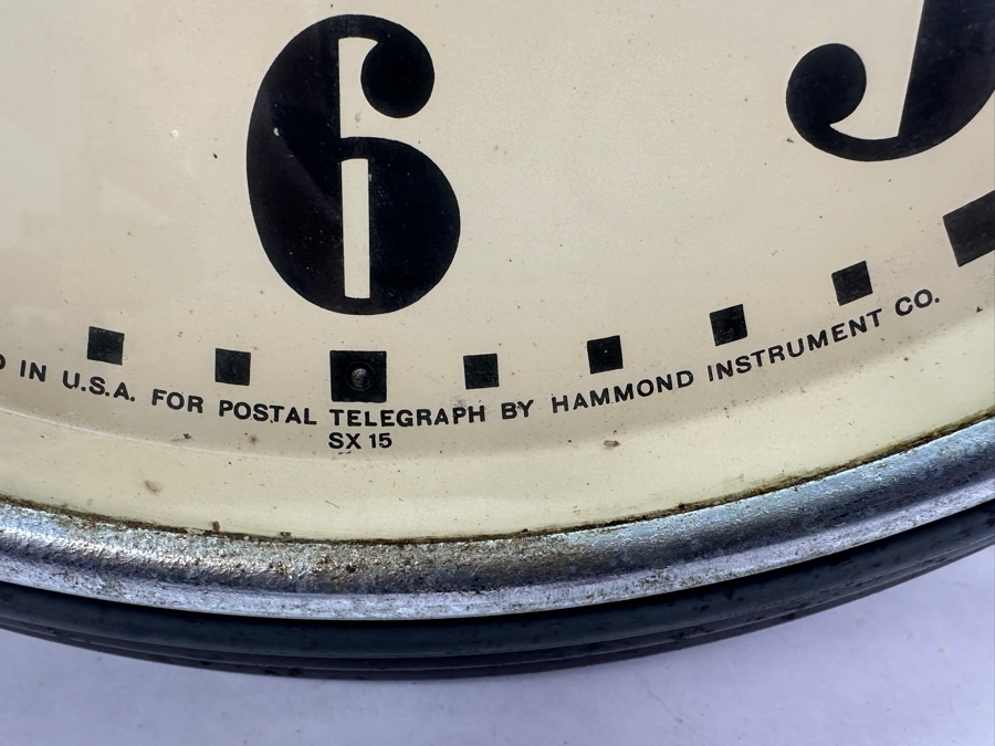 Antique Postal Telegraph Synchronous Electric Time Round Metal Wall Clock Working With Mechanical Start 20' [Photo 5]