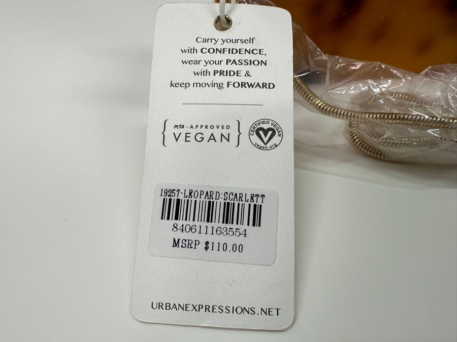 New Urban Expressions Leopard Acrylic Handbag 7.35W X 7.75H Retails $110 [Photo 4]