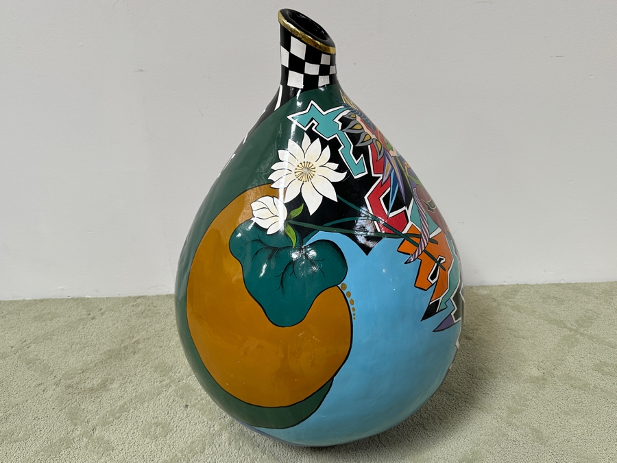 Tom's Drag Toms Company Hand Painted Large Oversized Gourd Style Vase 36'H [Photo 6]