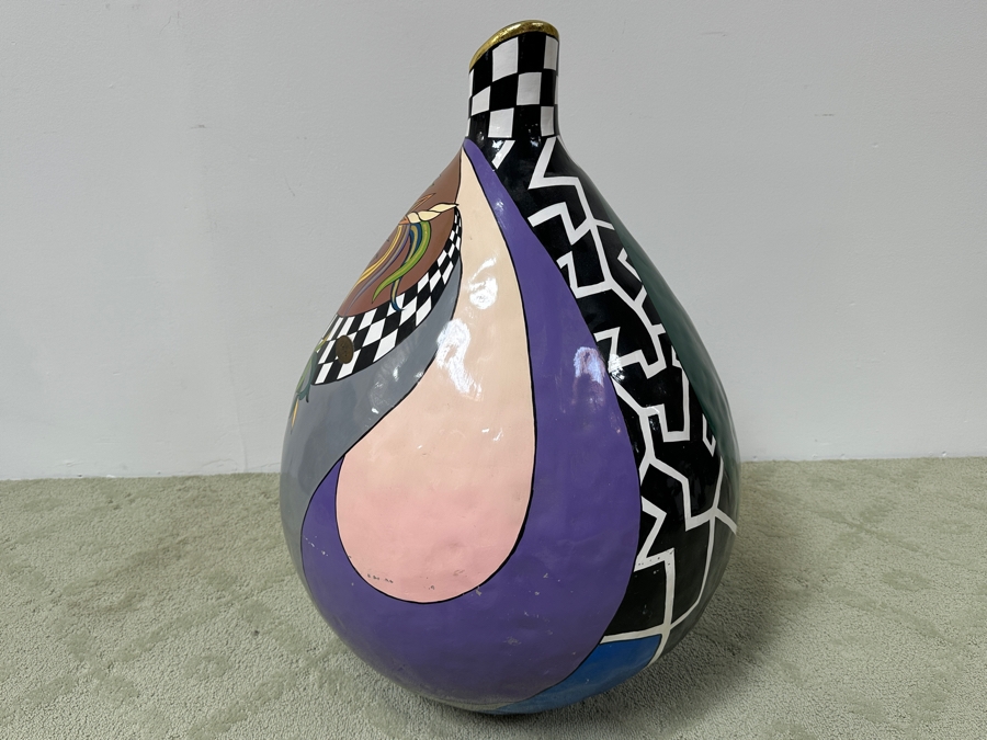 Tom's Drag Toms Company Hand Painted Large Oversized Gourd Style Vase 36'H [Photo 7]