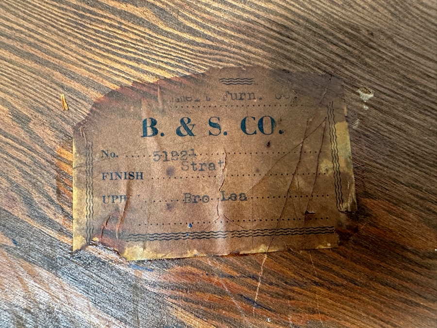 Antique Leather Top Wooden Coffee Table By B. & S. Co. Brown And Simonds Of Boston, Mass. 39.5W X 19.5D X 18H [Photo 8]