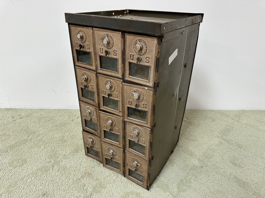 Vintage Metal American Apartment United States Post Office Box Cabinet 12W X 22H X 13D [Photo 5]