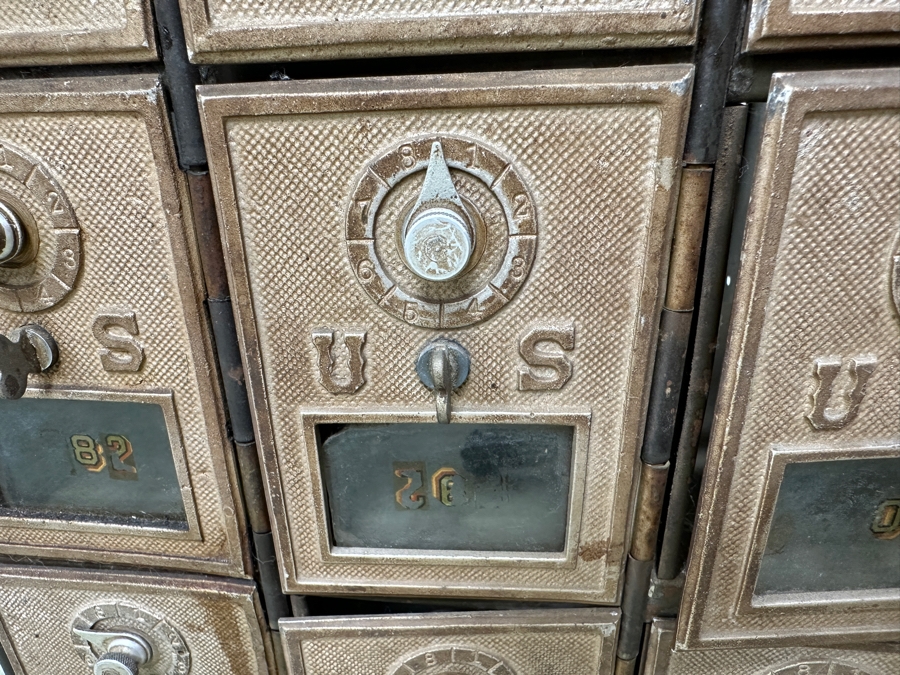 Vintage Metal American Apartment United States Post Office Box Cabinet 12W X 22H X 13D [Photo 7]