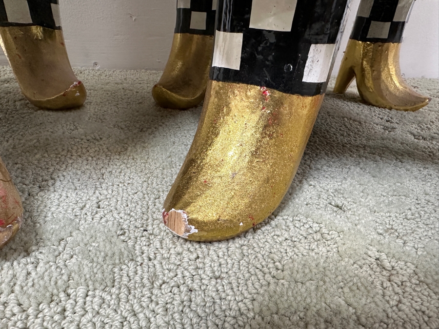 Tom's Drag Toms Company Hand Painted Pair Of Drag Chests 2 Drawers With Footed Feet 13.5W X 13.5D X 20H [Photo 7]