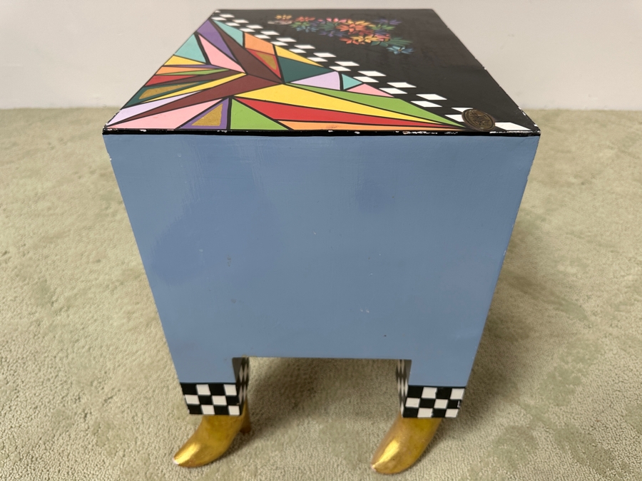 Tom's Drag Toms Company Hand Painted Drag Side Table With Footed Feet 17.5W X 13.5D X 17H [Photo 5]