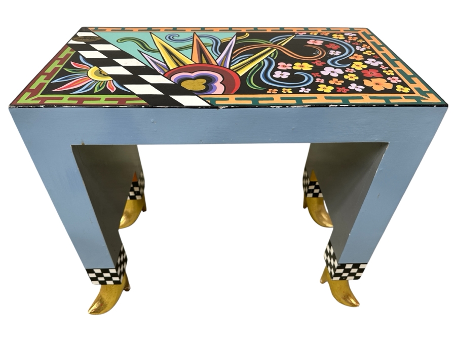 Tom's Drag Toms Company Hand Painted Drag Side Table With Footed Feet 23.5W X 12.5D X 20H [Photo 1]