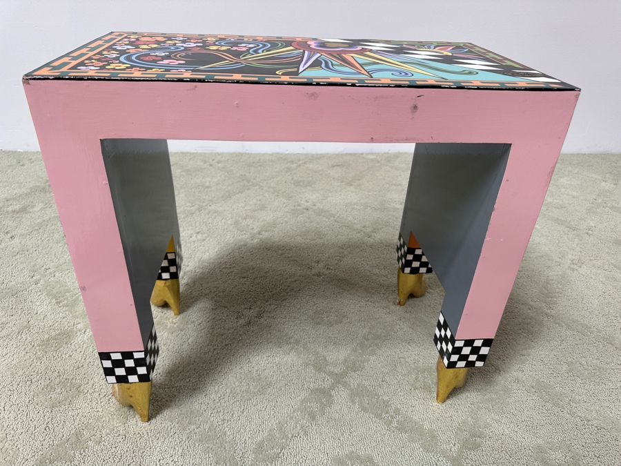 Tom's Drag Toms Company Hand Painted Drag Side Table With Footed Feet 23.5W X 12.5D X 20H [Photo 8]
