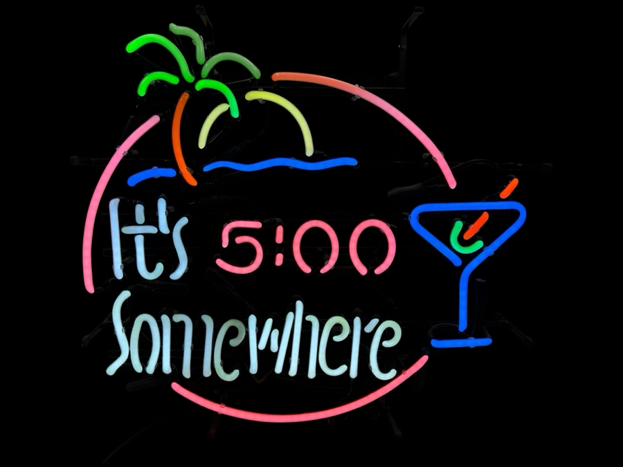 Neon Sign 'It's 5:00 Somewhere' 24W X 22H X 5D