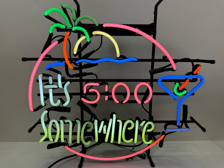 Neon Sign 'It's 5:00 Somewhere' 24W X 22H X 5D [Photo 4]