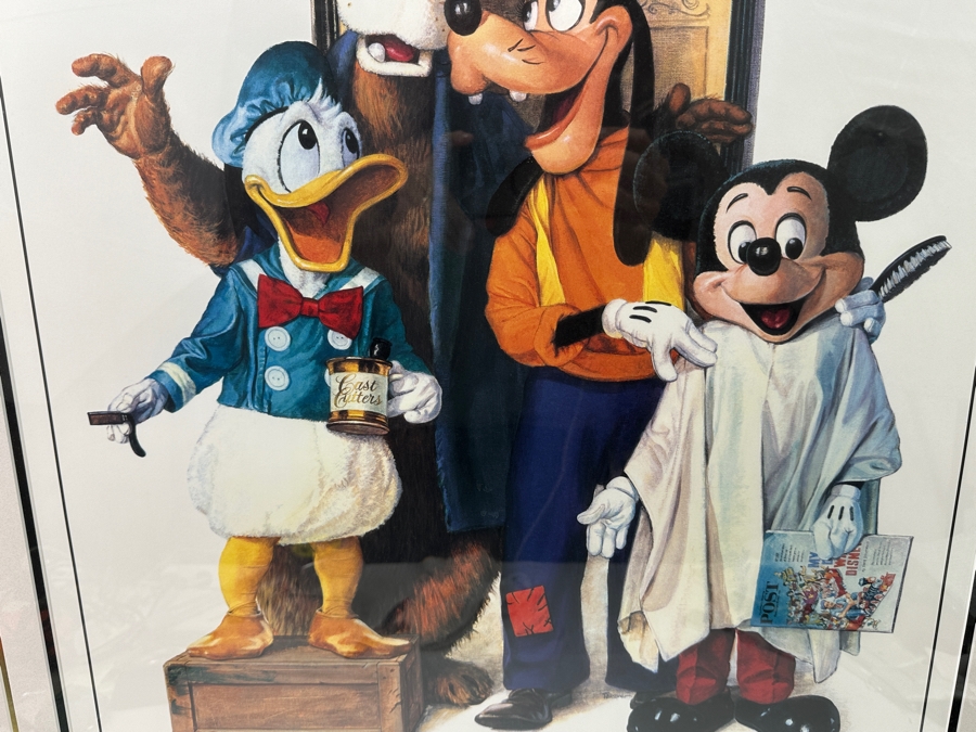 Charles Boyer (1935-2021, American) Limited Edition Artist Signed Disney Lithograph Titled 'The Barbershop Quartet - The Disney Evening Post' Featuring Mickey Mouse, Goofy, Donald Duck & Br'er Bear Numbered 76 Of 1,000 22.5 X 29 Framed 33 X 40 [Photo 5]