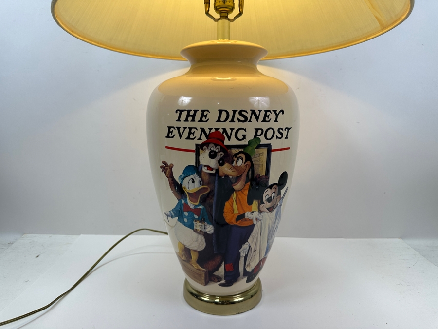 Charles Boyer (1935-2021, American) Disney Table Lamp Titled 'The Barbershop Quartet - The Disney Evening Post' Featuring Mickey Mouse, Goofy, Donald Duck & Br'er Bear 31'H [Photo 5]