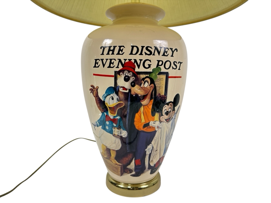 Charles Boyer (1935-2021, American) Disney Table Lamp Titled 'The Barbershop Quartet - The Disney Evening Post' Featuring Mickey Mouse, Goofy, Donald Duck & Br'er Bear 31'H [Photo 1]