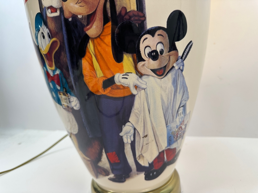 Charles Boyer (1935-2021, American) Disney Table Lamp Titled 'The Barbershop Quartet - The Disney Evening Post' Featuring Mickey Mouse, Goofy, Donald Duck & Br'er Bear 31'H [Photo 7]