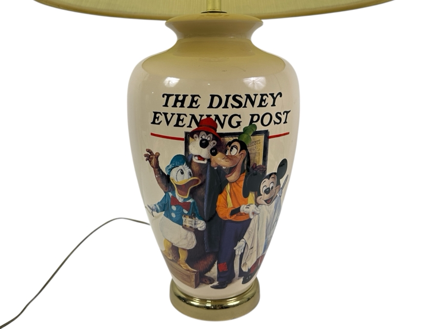 Charles Boyer (1935-2021, American) Disney Table Lamp Titled 'The Barbershop Quartet - The Disney Evening Post' Featuring Mickey Mouse, Goofy, Donald Duck & Br'er Bear 31'H [Photo 2]