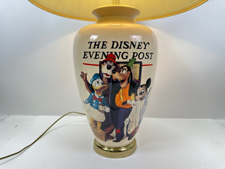 Charles Boyer (1935-2021, American) Disney Table Lamp Titled 'The Barbershop Quartet - The Disney Evening Post' Featuring Mickey Mouse, Goofy, Donald Duck & Br'er Bear 31'H [Photo 6]