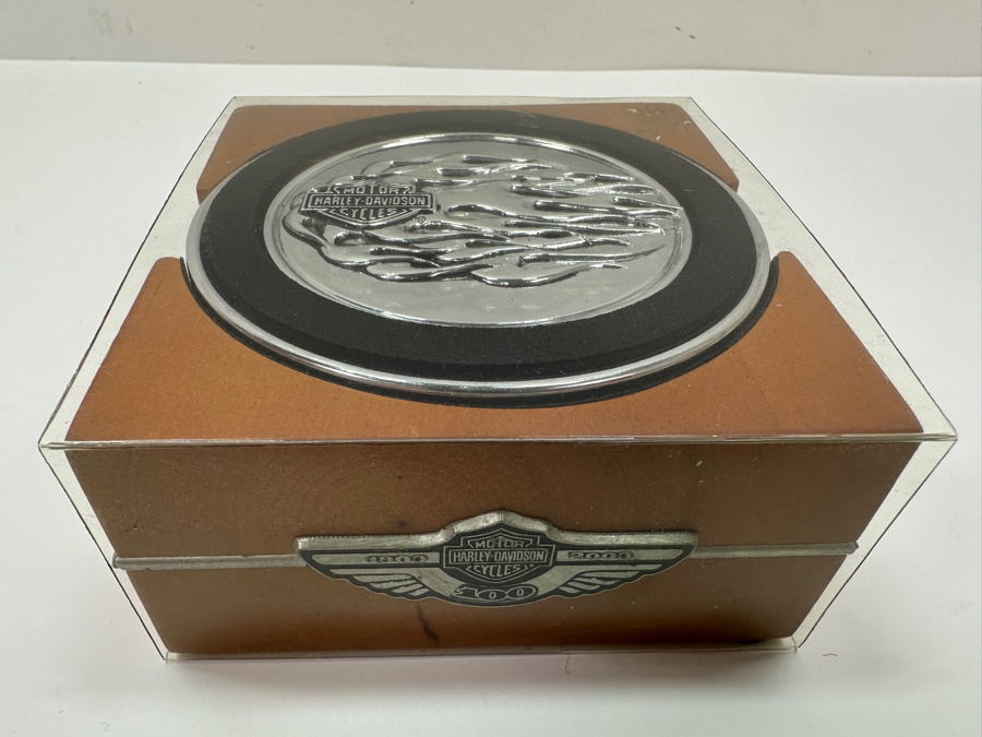 2003 Harley-Davidson Set Of Four Drink Coasters With Holder [Photo 10]