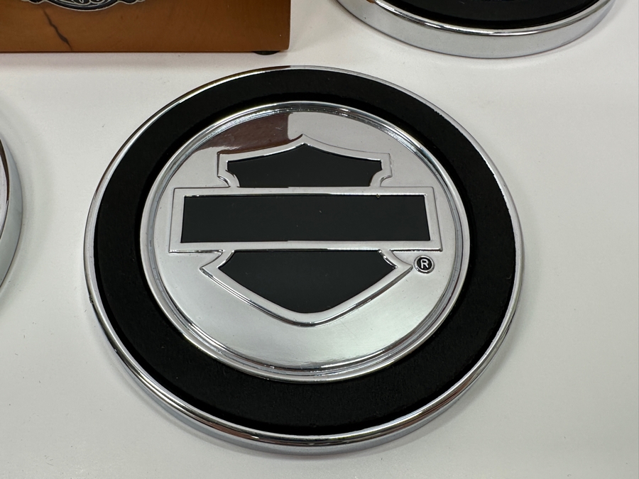 2003 Harley-Davidson Set Of Four Drink Coasters With Holder [Photo 5]
