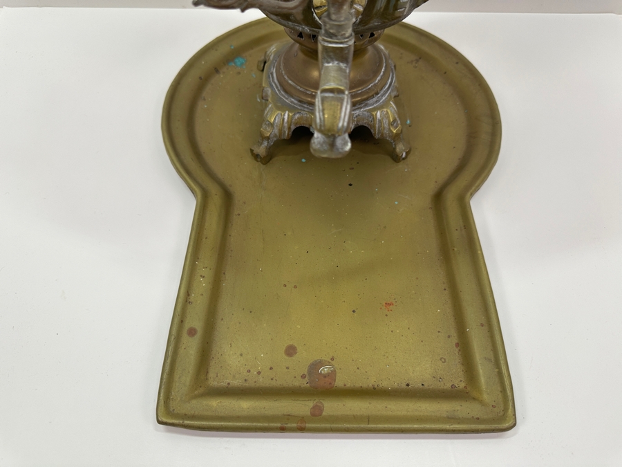 Antique Brass Russian Samovar With Teapot On Top 23'H And Tray 12' X 17' [Photo 10]