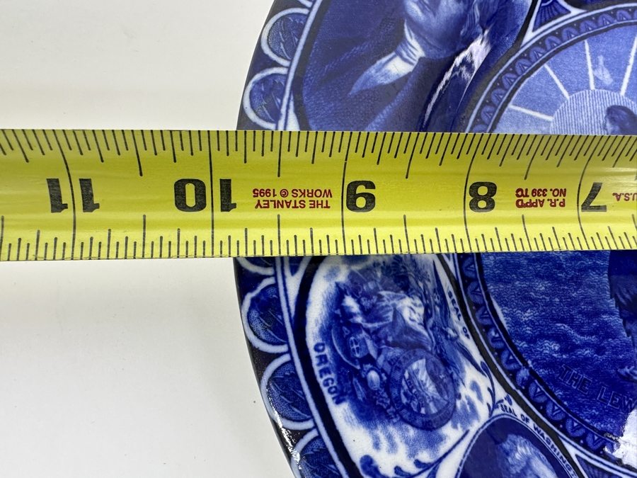 Antique 1905 Souvenir Flow Blue Collector Plate Of Lewis & Clark Centennial Portland Oregon 1905 Staffordshire England 10W [Photo 11]