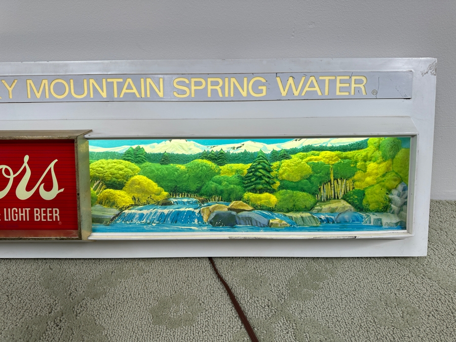 Vintage Coors Beer Advertising Illuminated Sign 'Coors America's Fine Light Beer. Brewed With Pure Rocky Mountain Spring Water' 51W X 13H X 6D [Photo 5]