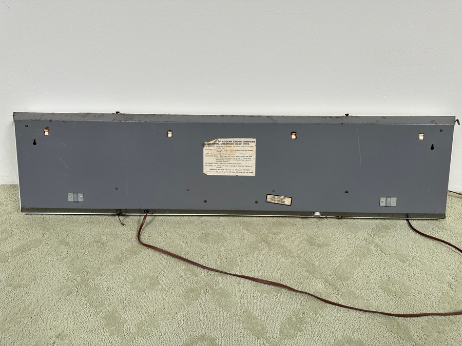 Vintage Coors Beer Advertising Illuminated Sign 'Coors America's Fine Light Beer. Brewed With Pure Rocky Mountain Spring Water' 51W X 13H X 6D [Photo 6]