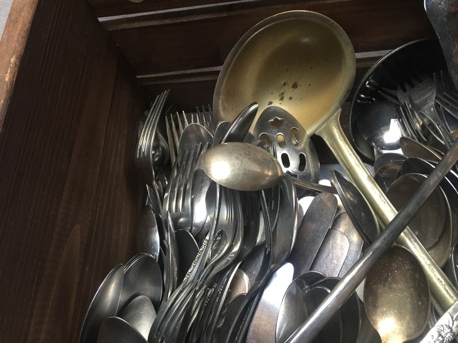 Huge Lot of Flatware and Serving Accessories - Includes Crate [Photo 3]