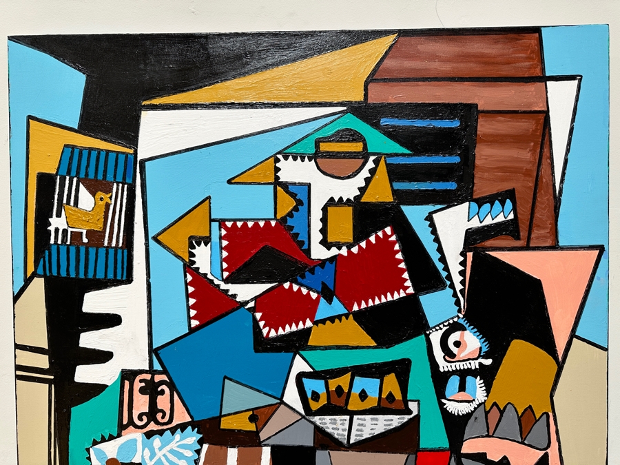 Nick Cirocco Large Original Cubist Oil Painting On Canvas Modern Abstract Cubism 3' X 4' [Photo 6]
