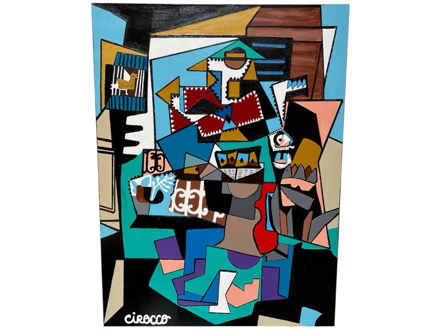 Nick Cirocco Large Original Cubist Oil Painting On Canvas Modern Abstract Cubism 3' X 4'
