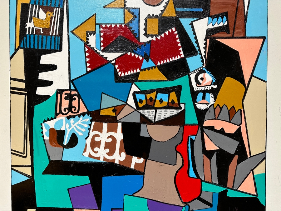 Nick Cirocco Large Original Cubist Oil Painting On Canvas Modern Abstract Cubism 3' X 4' [Photo 5]