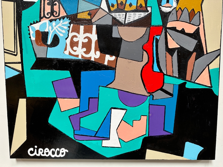 Nick Cirocco Large Original Cubist Oil Painting On Canvas Modern Abstract Cubism 3' X 4' [Photo 3]