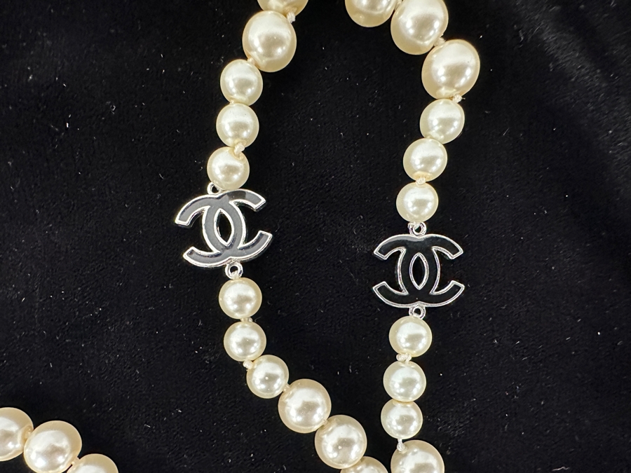 Faux Channel 68' Faux Pearl Necklace [Photo 4]