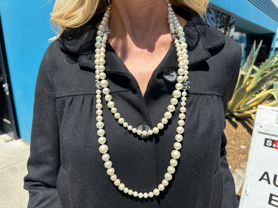 Faux Channel 68' Faux Pearl Necklace [Photo 2]