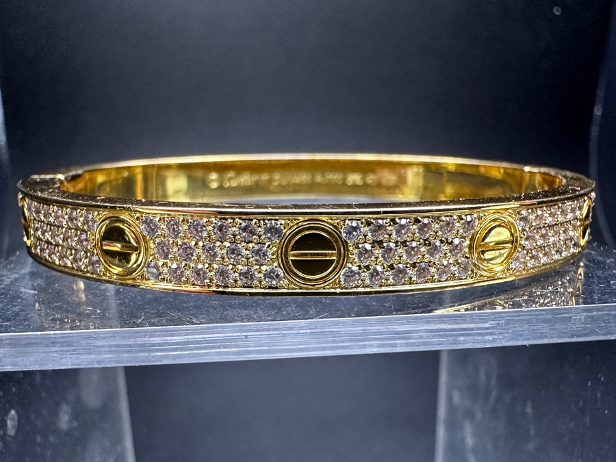 Faux Cartier Gold Tone Base Metal Bracelet [Photo 4]