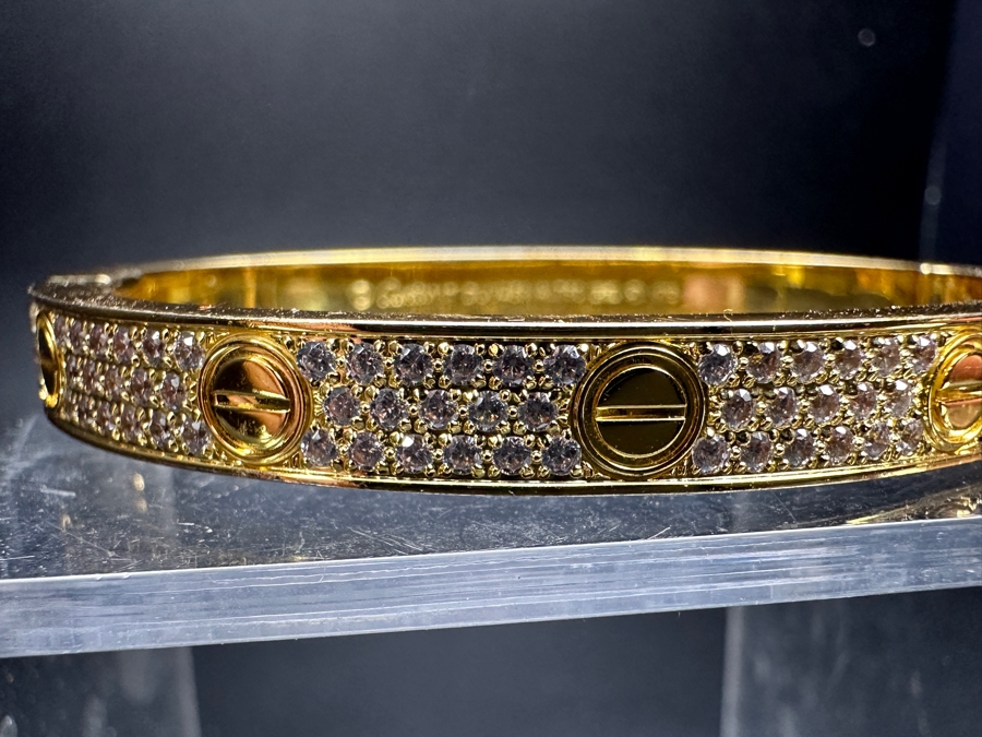Faux Cartier Gold Tone Base Metal Bracelet [Photo 5]