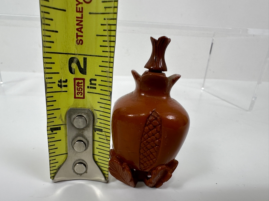 Vintage Carved Chinese Snuff Bottle 2.25'H [Photo 7]