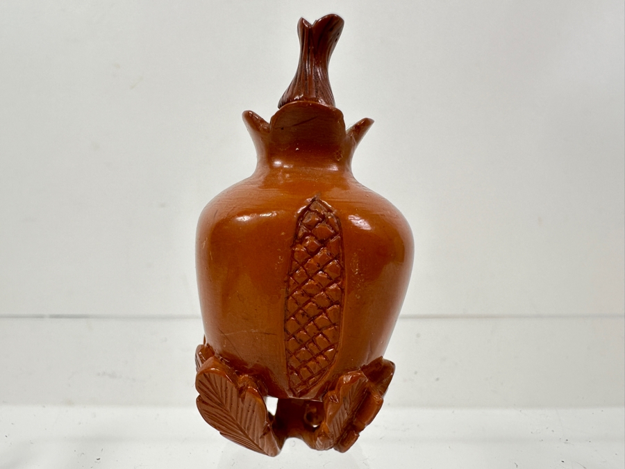 Vintage Carved Chinese Snuff Bottle 2.25'H [Photo 2]