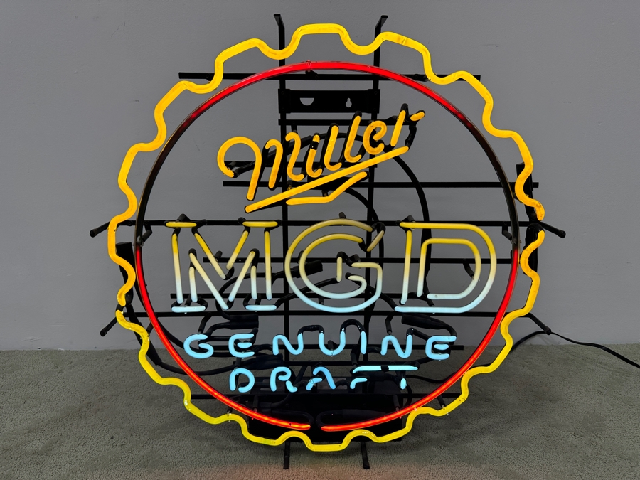 Vintage Miller Genuine Draft MGD Beer Neon Sign 30'W X 31'H X 6'D [Photo 2]