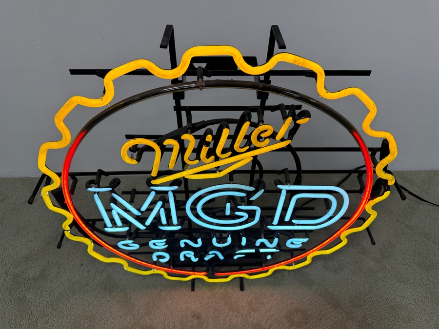 Vintage Miller Genuine Draft MGD Beer Neon Sign 30'W X 31'H X 6'D [Photo 4]