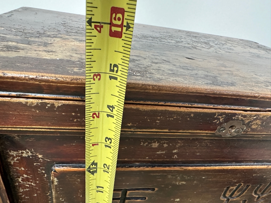 Just Added - Antique Chinese Fir Tea Caddy Circa Late 1800s 17.5'W x 11'D x 15'H [Photo 15]