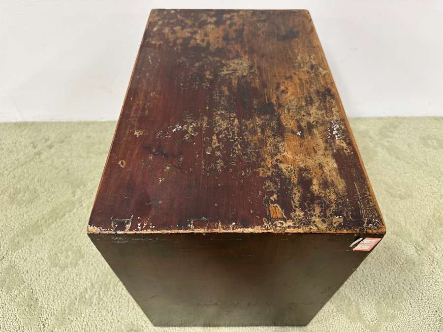 Just Added - Antique Chinese Fir Tea Caddy Circa Late 1800s 17.5'W x 11'D x 15'H [Photo 9]