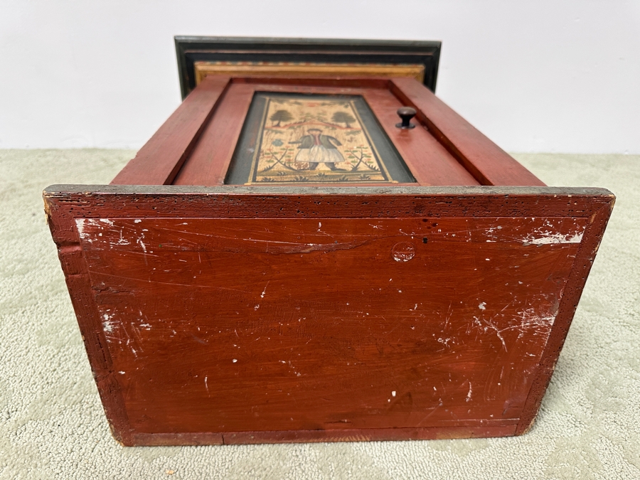 Just Added - Vintage Hand Painted European Wooden Pine Cabinet 19.5W X 12D X 25H [Photo 14]
