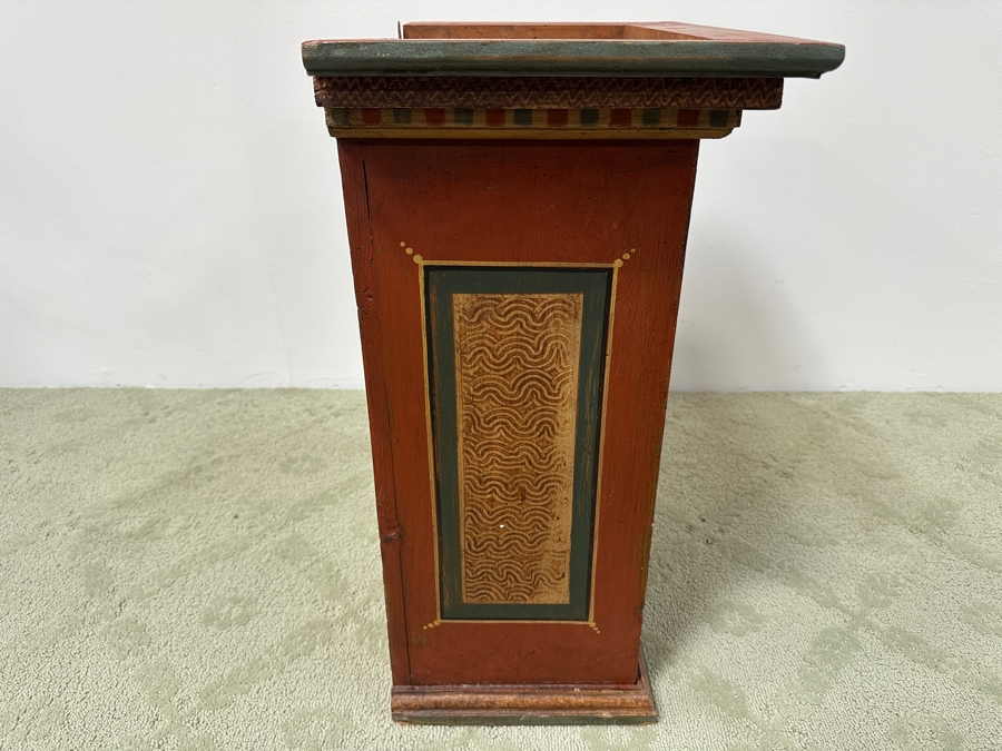 Just Added - Vintage Hand Painted European Wooden Pine Cabinet 19.5W X 12D X 25H [Photo 13]
