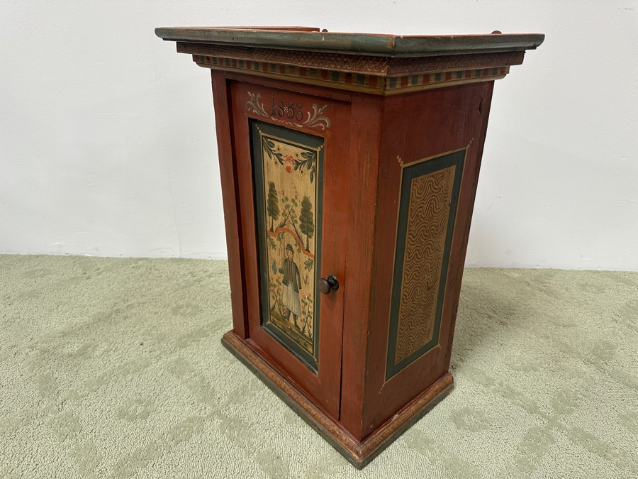 Just Added - Vintage Hand Painted European Wooden Pine Cabinet 19.5W X 12D X 25H [Photo 10]