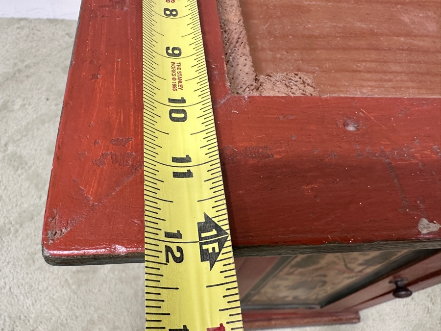 Just Added - Vintage Hand Painted European Wooden Pine Cabinet 19.5W X 12D X 25H [Photo 16]