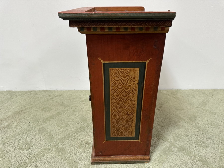 Just Added - Vintage Hand Painted European Wooden Pine Cabinet 19.5W X 12D X 25H [Photo 11]