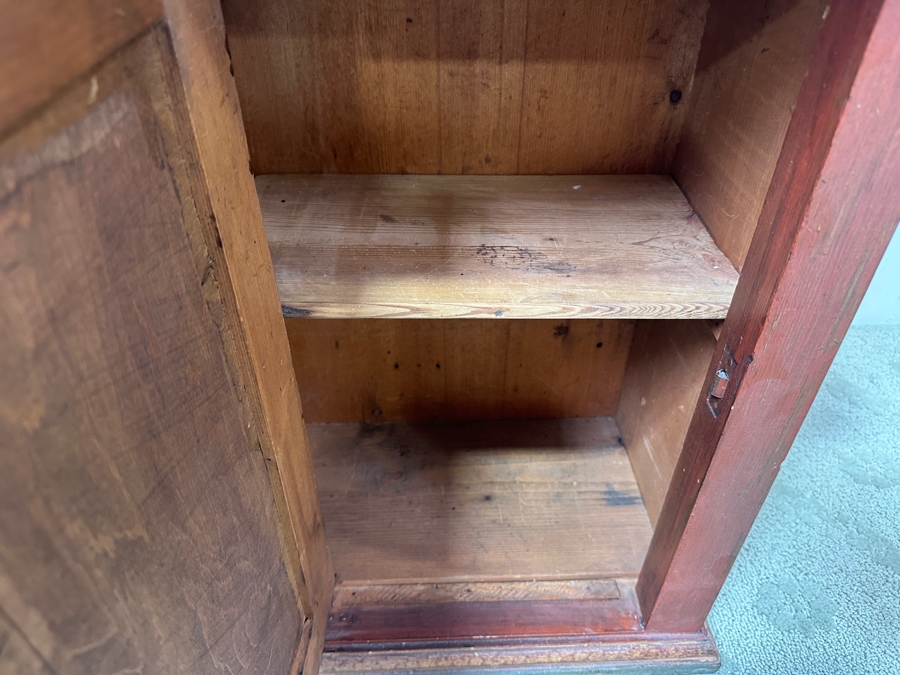 Just Added - Vintage Hand Painted European Wooden Pine Cabinet 19.5W X 12D X 25H [Photo 9]