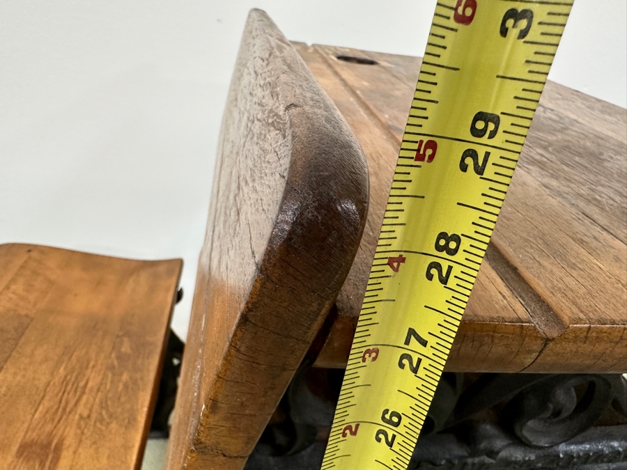 Just Added - Vintage Wrought Iron / Wooden Child's School Desk By Century Seating Chicago 29W X 21D X 29H [Photo 16]