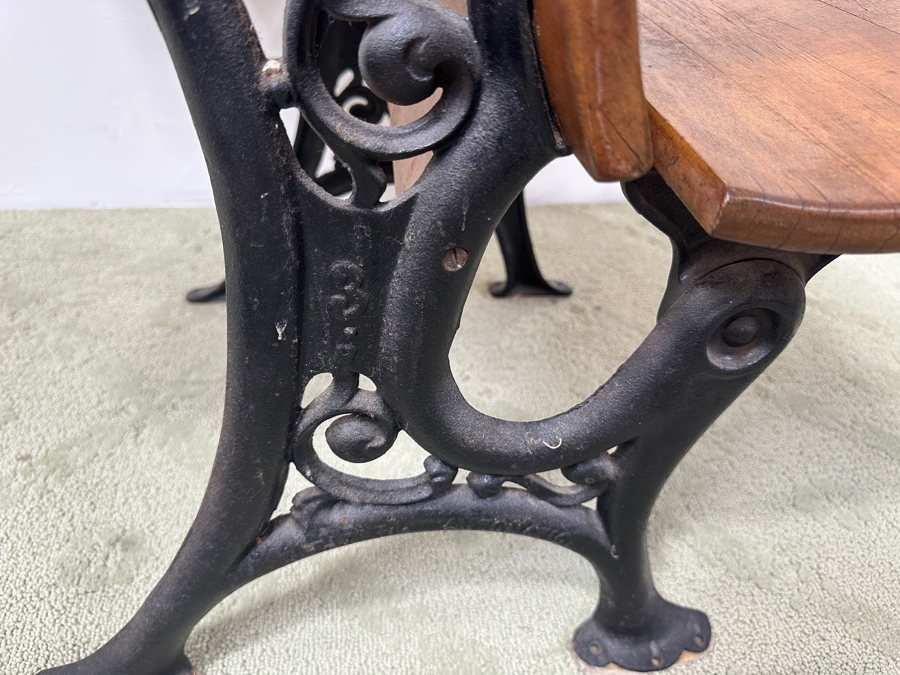 Just Added - Vintage Wrought Iron / Wooden Child's School Desk By Century Seating Chicago 29W X 21D X 29H [Photo 9]