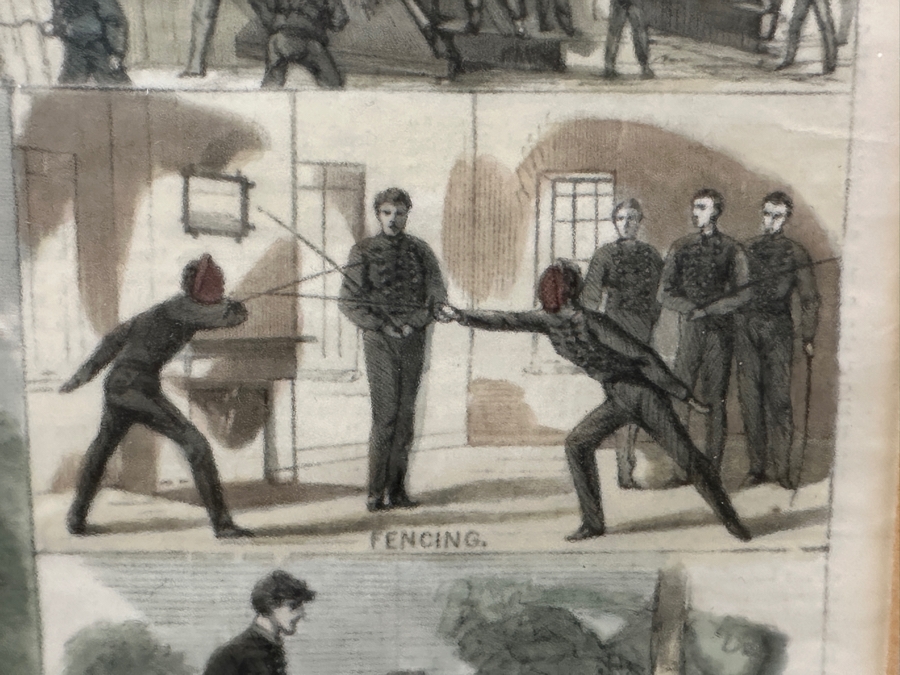 Just Added - Antique 1868 Wood Cut Engraving Titled 'Cadet Life At West Point' Published In Harper's Weekly In July 1868 21' X 14' Professionally Framed 30 X 23.5 [Photo 13]