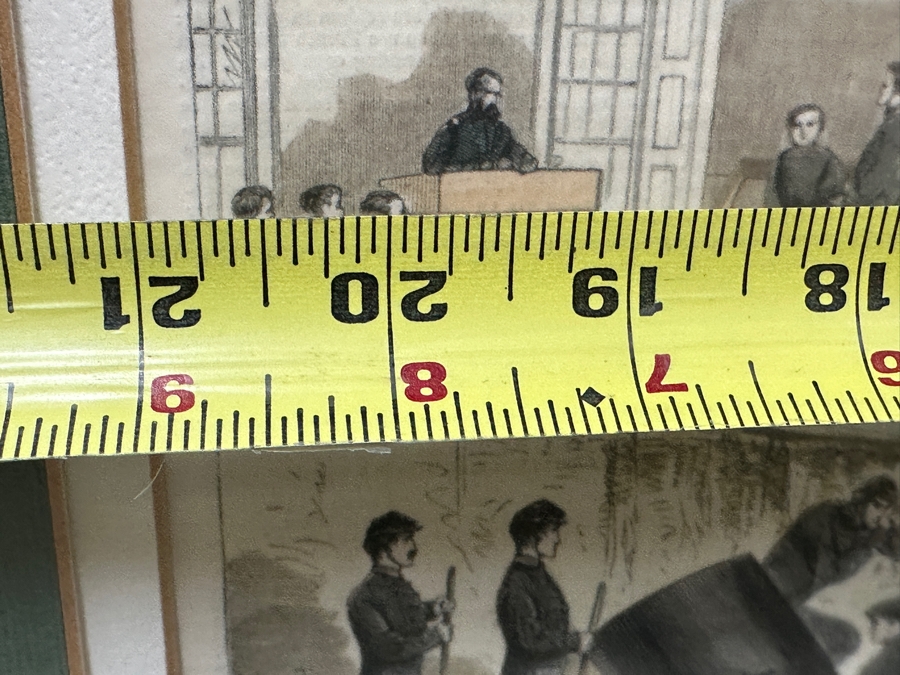 Just Added - Antique 1868 Wood Cut Engraving Titled 'Cadet Life At West Point' Published In Harper's Weekly In July 1868 21' X 14' Professionally Framed 30 X 23.5 [Photo 23]